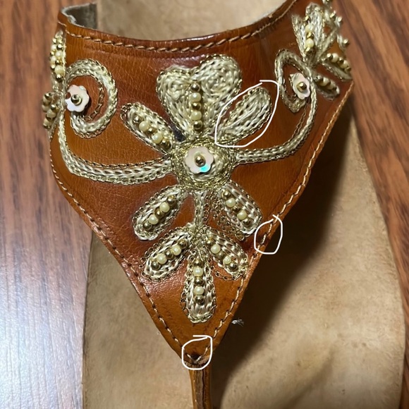 Glam Souls Beaded Embroidered Sandals Size 7 - Picture 12 of 16